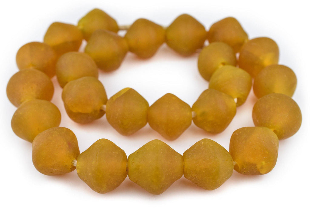 Super Jumbo Light Orange Bicone Recycled Glass Beads (35mm) - The Bead Chest