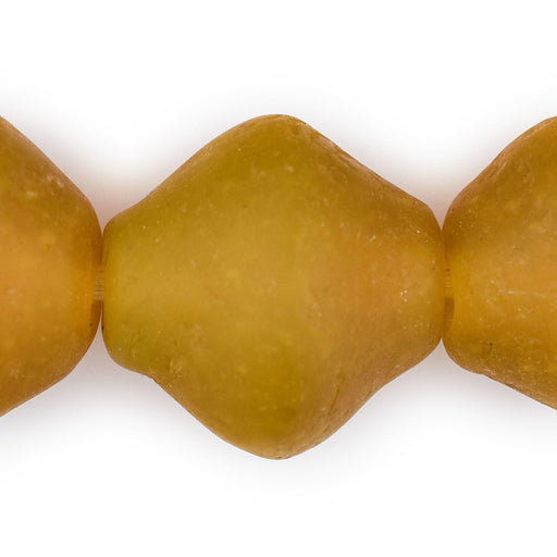 Super Jumbo Light Orange Bicone Recycled Glass Beads (35mm) - The Bead Chest