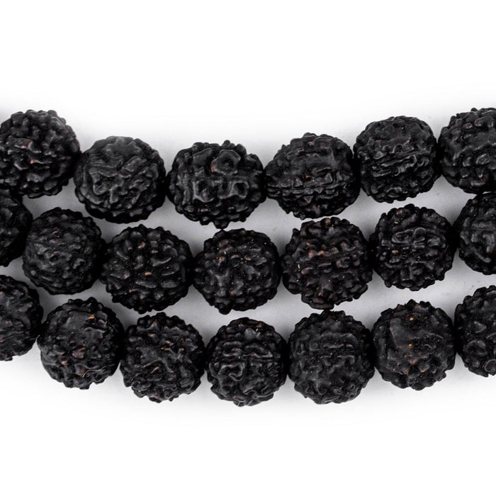 Black Rudraksha Mala Prayer Beads (10mm) - The Bead Chest