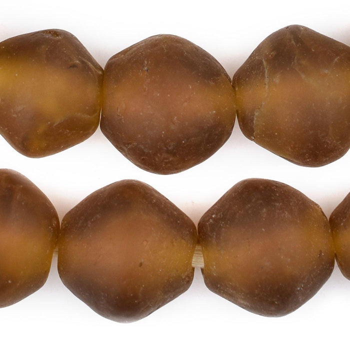 Jumbo Amber Bicone Recycled Glass Beads (25mm) - The Bead Chest