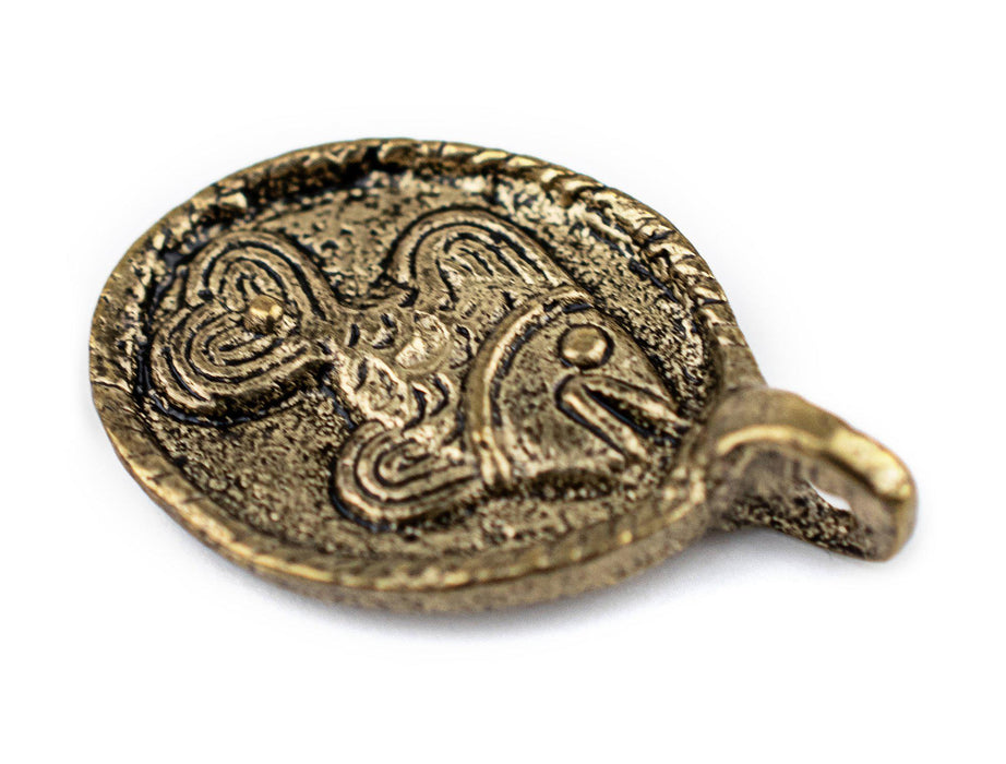 Ghana Brass Fish Charm Pendant (18x30mm) - The Bead Chest