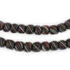 Multicolor Diagonal Stripe Java Gooseberry Beads (6-8mm)