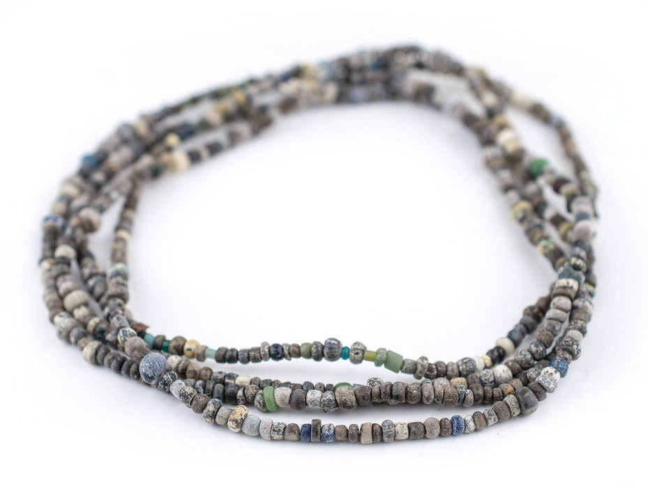 Grey Ancient Djenne Nila Glass Beads - The Bead Chest
