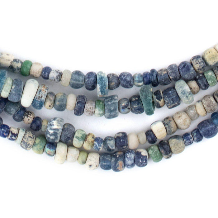 Blue & White Ancient Djenne Nila Glass Beads - The Bead Chest
