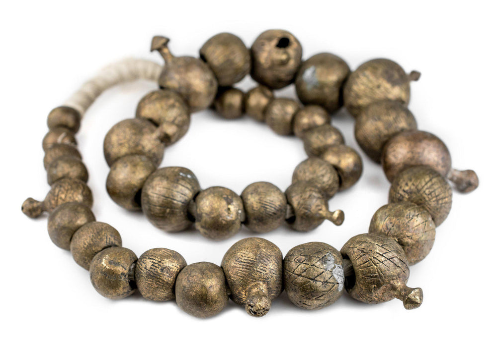 Super Jumbo Graduated Yoruba Brass Beads - The Bead Chest