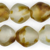 Jumbo Brown Swirl Bicone Recycled Glass Beads (25mm)