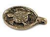 Ghana Brass Turtle Charm Pendant (18x30mm) - The Bead Chest