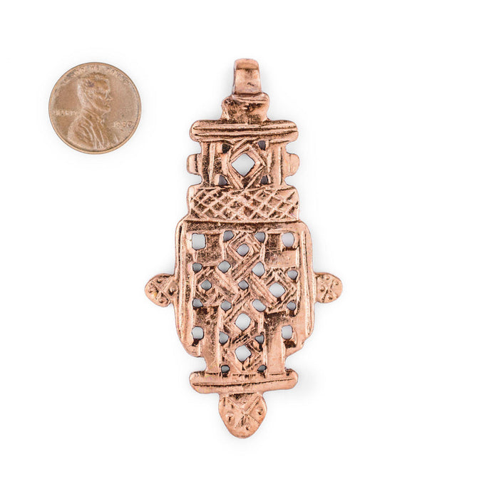 Copper Coptic Cross Pendant (76x39mm) - The Bead Chest