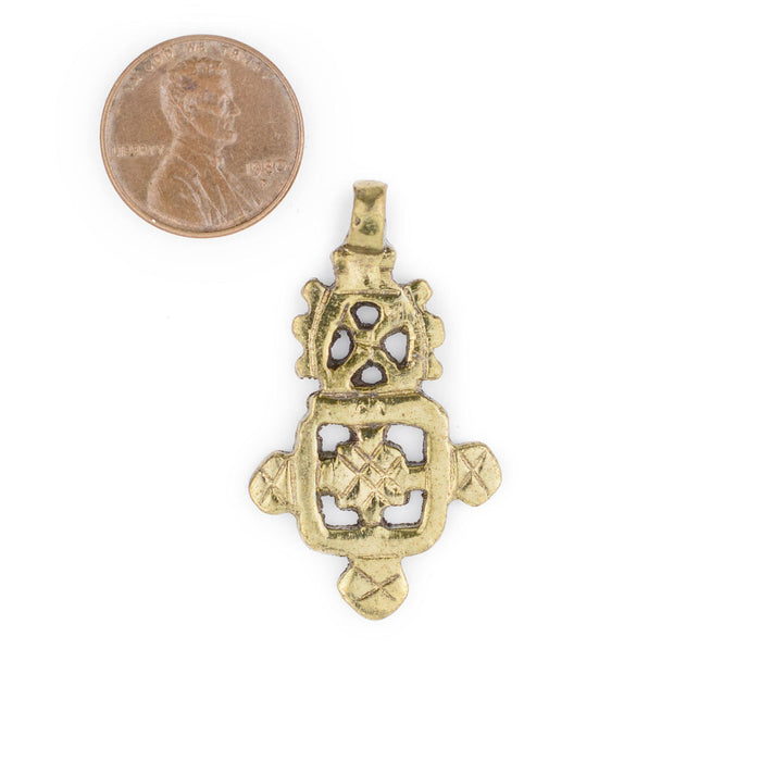 Brass Ethiopian Coptic Cross (40x24mm) - The Bead Chest