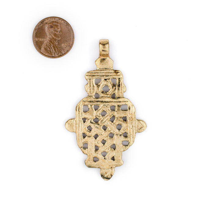 Brass Ethiopian Coptic Cross (64x37mm) - The Bead Chest