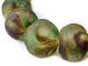Super Jumbo Earth Swirl Recycled Glass Beads (35mm) - The Bead Chest