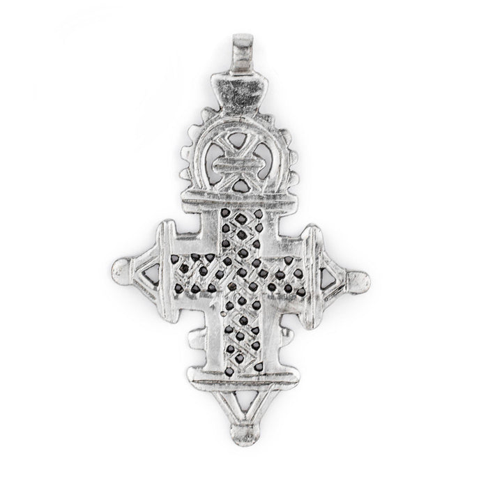 Silver Ethiopian Coptic Cross Pendant (90x57mm) - The Bead Chest