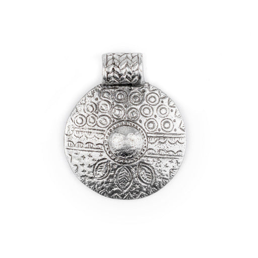Silver Tribal Shield Pendant (55x45mm)