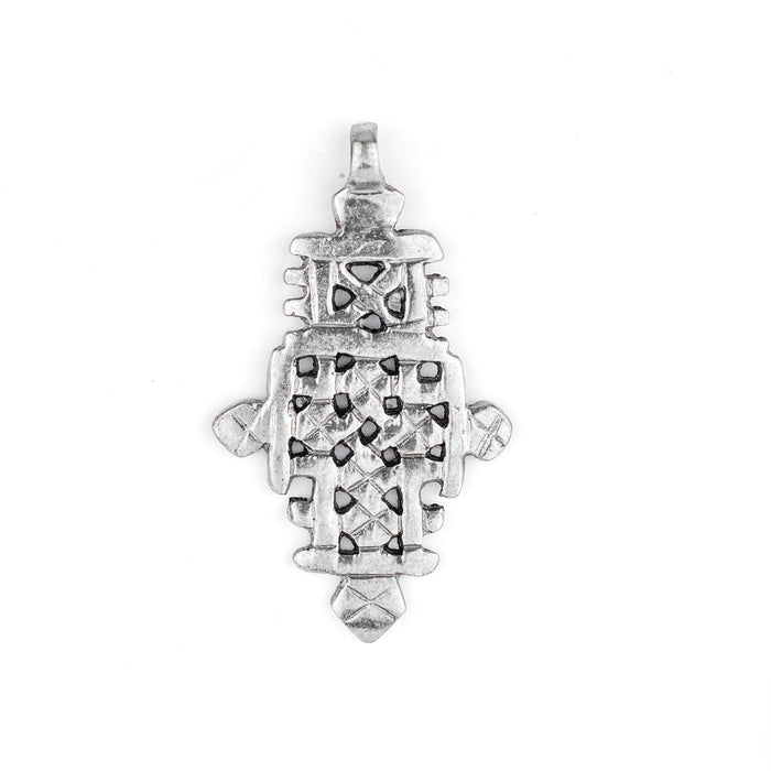 Silver Ethiopian Coptic Cross (60x35mm) - The Bead Chest