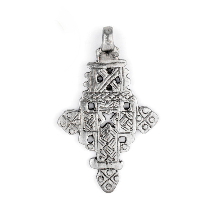 Silver Ethiopian Coptic Cross (63x38mm) - The Bead Chest