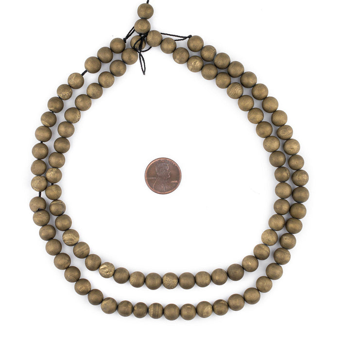 Gold Round Druzy Agate Beads (8mm) - The Bead Chest