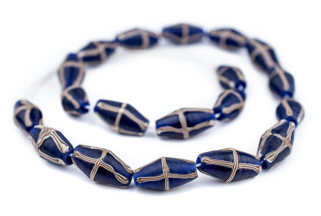Cobalt Blue Java French Cross Beads - The Bead Chest