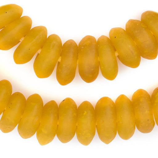 Jumbo Light Orange Rondelle Recycled Glass Beads - The Bead Chest