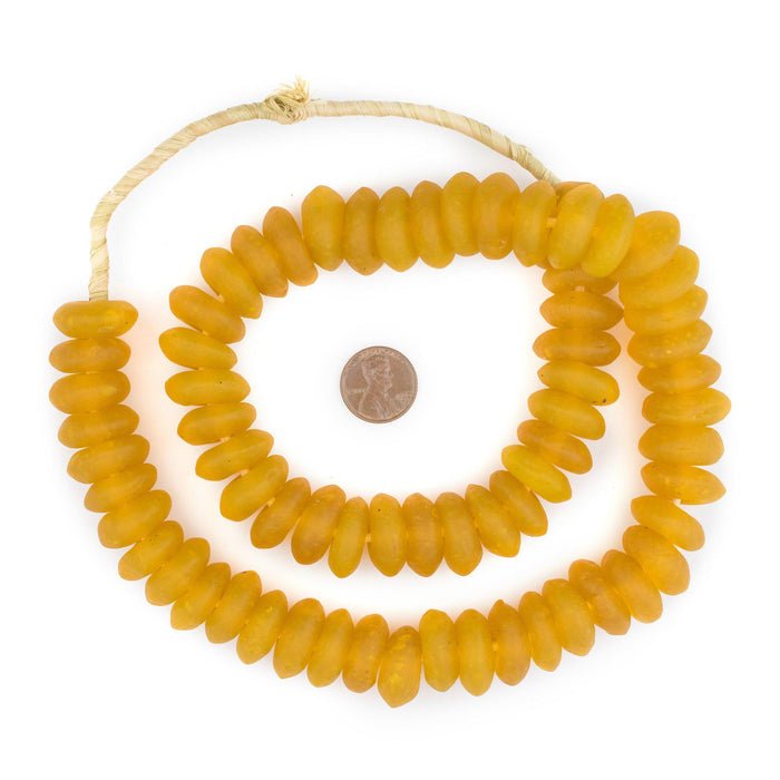 Jumbo Light Orange Rondelle Recycled Glass Beads - The Bead Chest