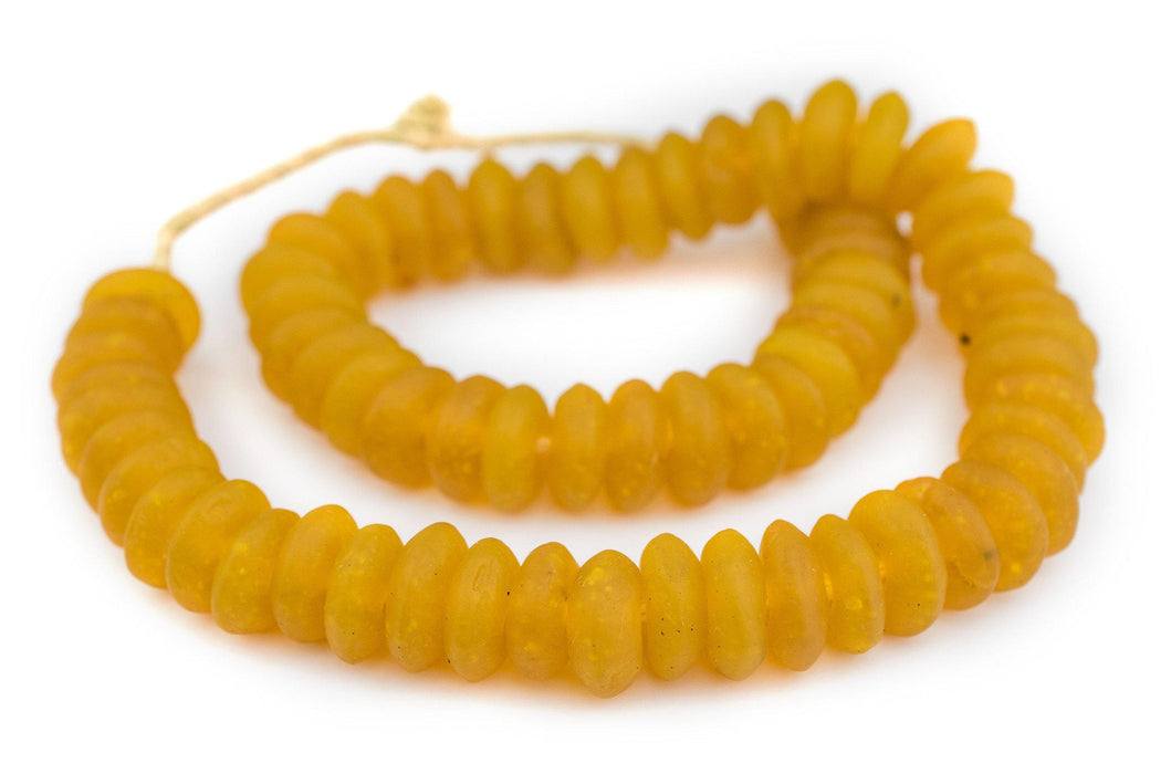 Jumbo Light Orange Rondelle Recycled Glass Beads - The Bead Chest