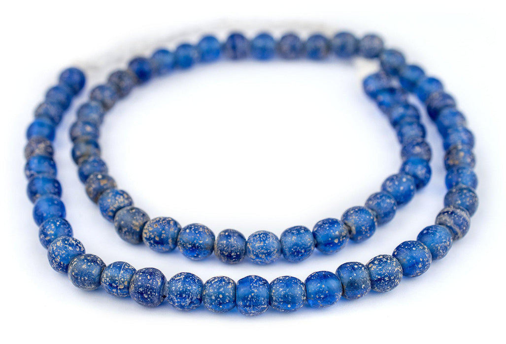 Translucent Blue Ancient Style Java Glass Beads (9mm) - The Bead Chest