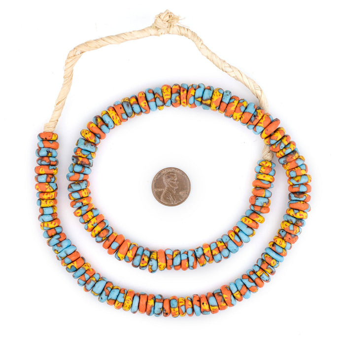 Sun and Sea Fused Rondelle Beads (11mm) - The Bead Chest