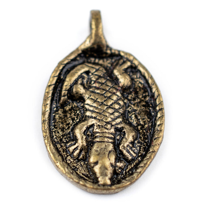 Ghana Brass Lizard Charm Pendant (18x30mm) - The Bead Chest