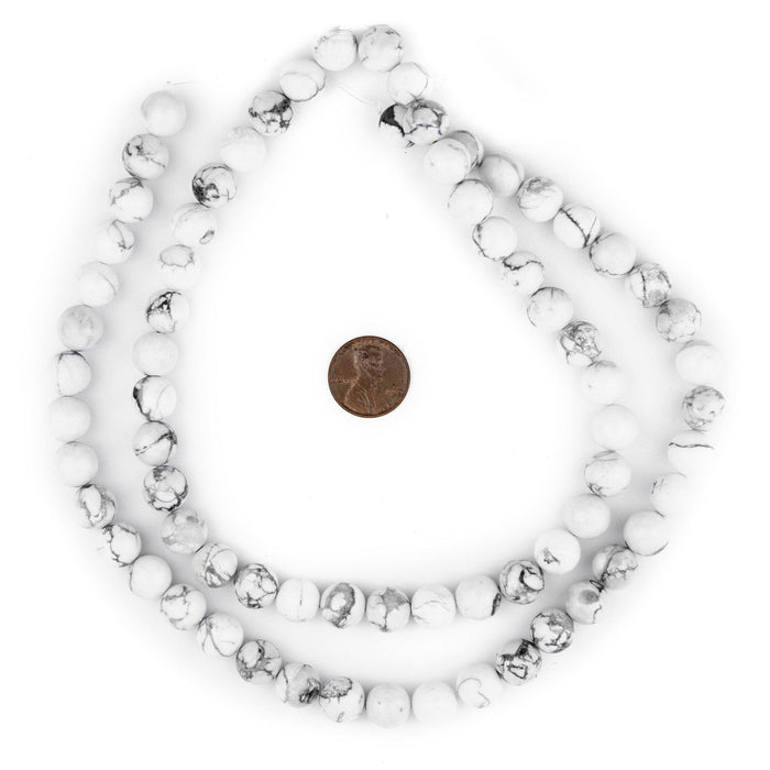 White Round Howlite Beads (10mm) - The Bead Chest