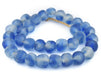 Jumbo Blue Swirl Recycled Glass Beads (23mm) - The Bead Chest