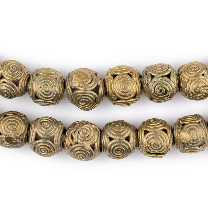 Cameroon-Style Brass Filigree Globe Beads (12mm) - The Bead Chest