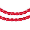 Red Bohemian Glass Oval Beads (9x7mm)