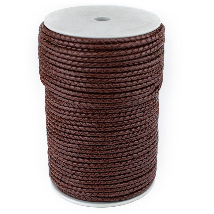 4.0mm Brown Round Braided Bolo Leather Cord (3ft) - The Bead Chest