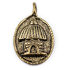 Ghana Brass Village Hut Charm Pendant (18x30mm)