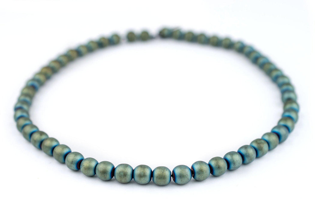 Green Round Electroplated Hematite Beads (8mm) - The Bead Chest