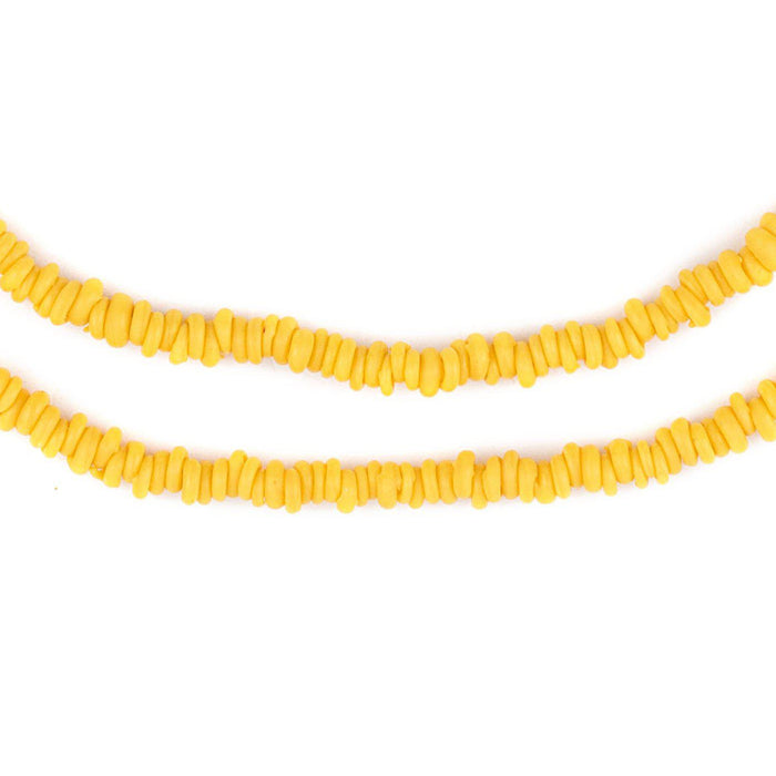 Bright Yellow Java Glass Heishi Beads - The Bead Chest