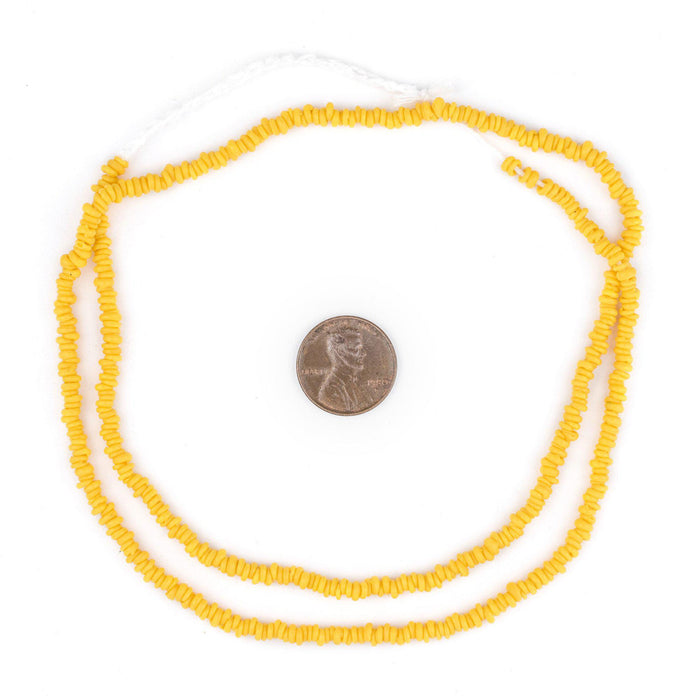 Bright Yellow Java Glass Heishi Beads - The Bead Chest