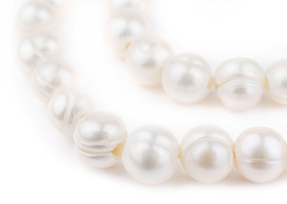 Round Cultured Pearl Beads (9mm, Large Hole) - The Bead Chest