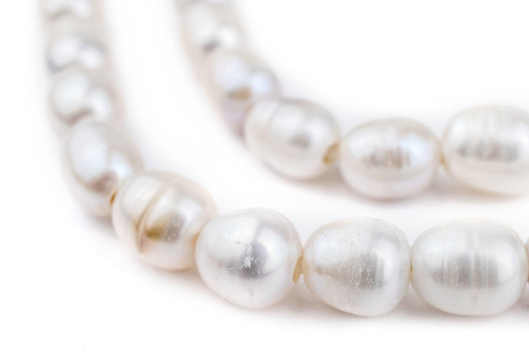 Oval Cultured Pearl Beads (11x9mm, Large Hole) - The Bead Chest