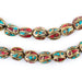 Multicolor Oval Inlaid Nepali Brass Beads (11x9mm) - The Bead Chest