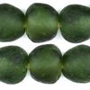 Super Jumbo Lime Green Recycled Glass Beads (35mm)