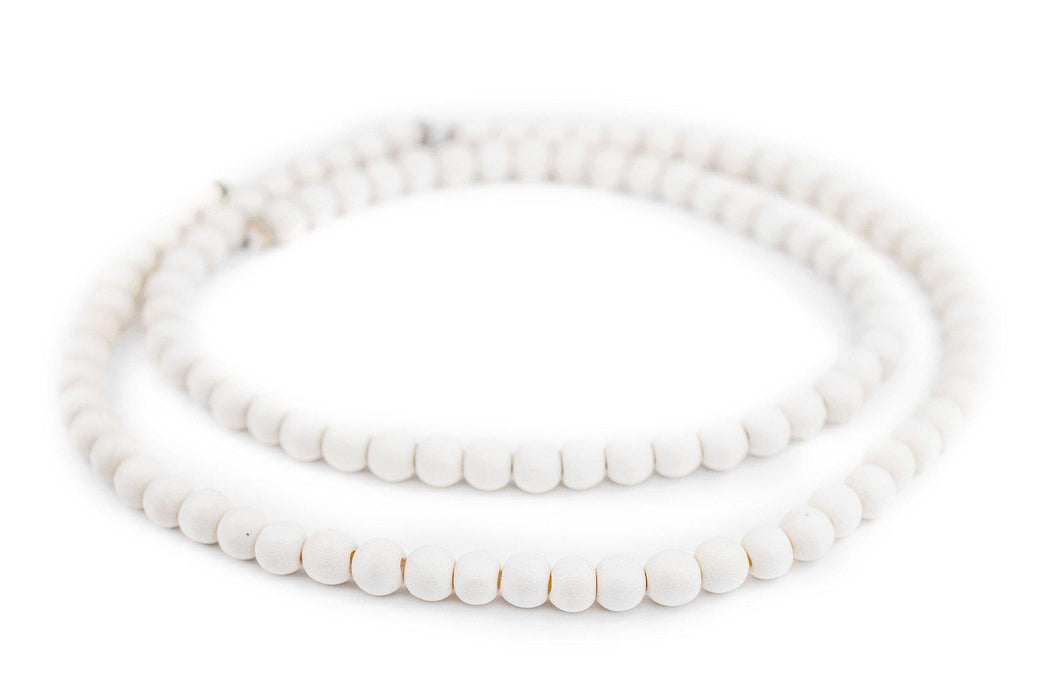 White Natural Wood Beads (8mm) - The Bead Chest