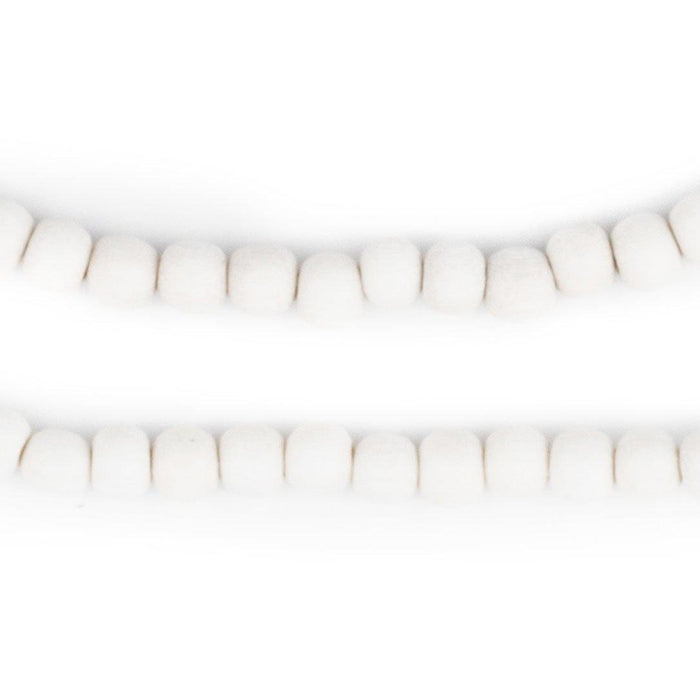 White Natural Wood Beads (6mm) - The Bead Chest