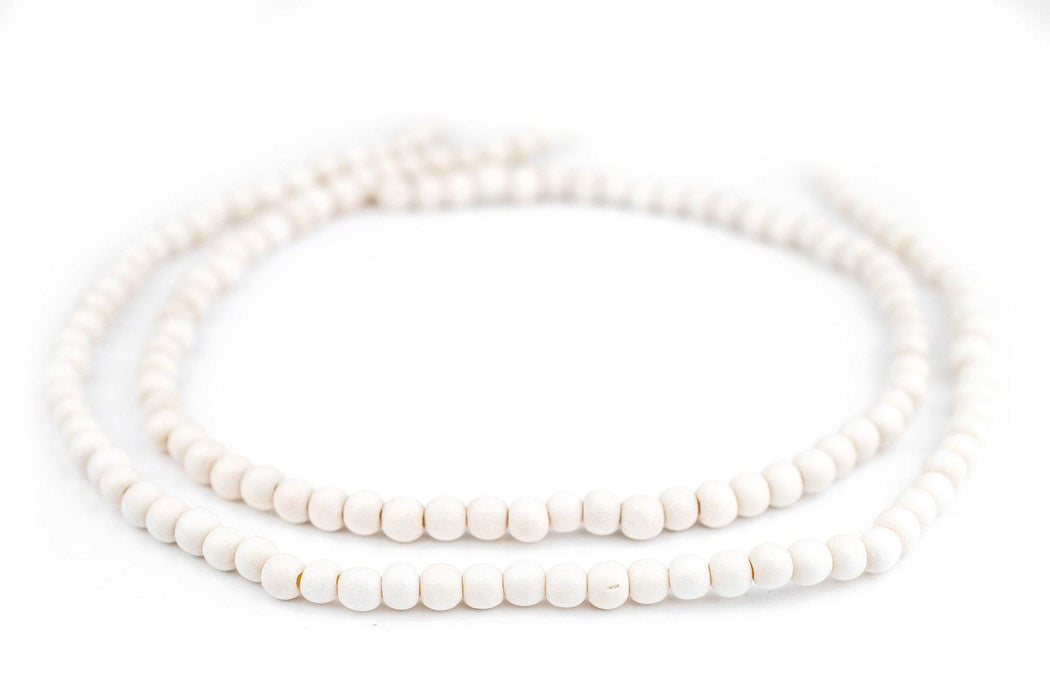 White Natural Wood Beads (6mm) - The Bead Chest