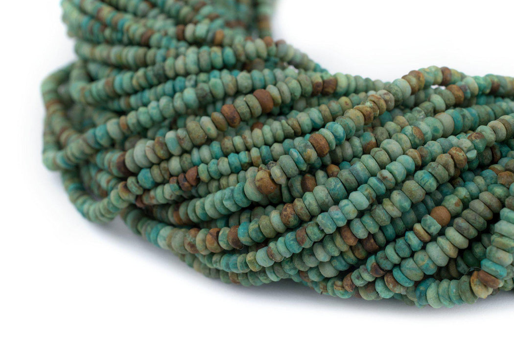 Afghan Turquoise Saucer Beads (3mm) - The Bead Chest