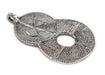 Silver Rising Sun Baule Pendant (56x32mm) - The Bead Chest