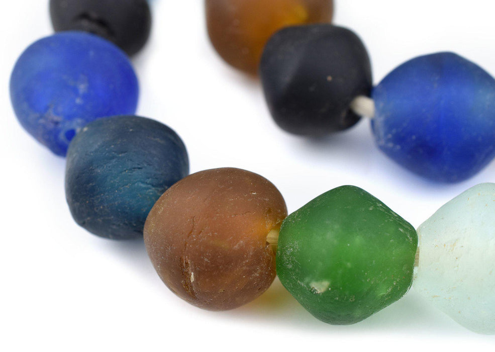 Jumbo Organic Medley Bicone Recycled Glass Beads (25mm) - The Bead Chest
