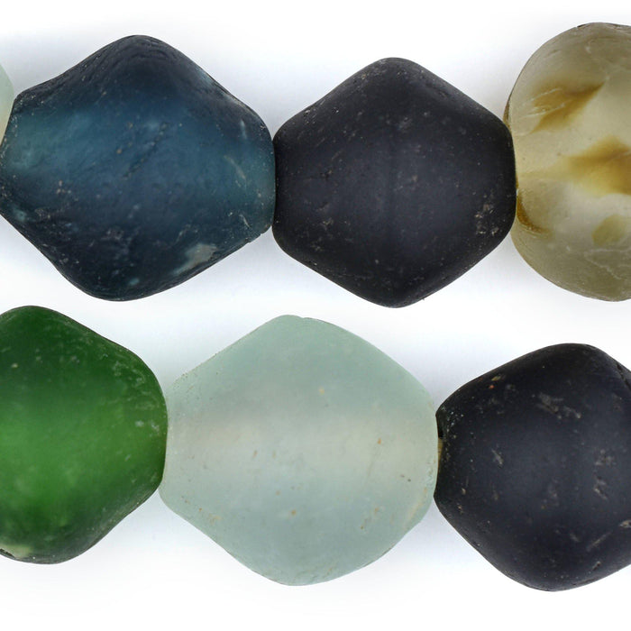 Jumbo Organic Medley Bicone Recycled Glass Beads (25mm) - The Bead Chest