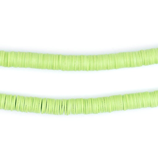 Lime Green Vinyl Phono Record Beads (6mm) - The Bead Chest