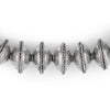 Ethiopian Bezeled Silver Saucer Beads (18mm, 16 Inch Strand)