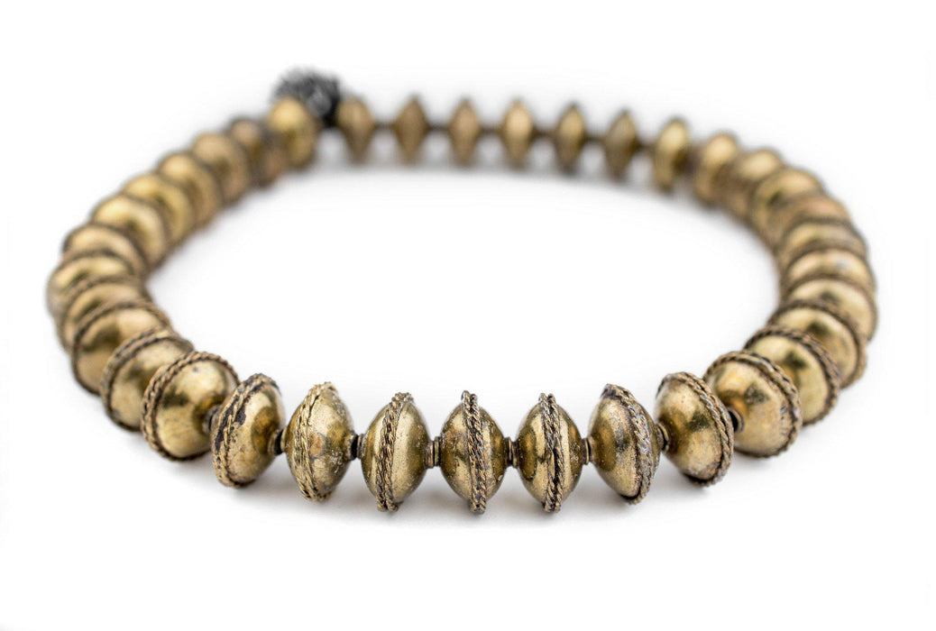 Ethiopian Bezeled Brass Saucer Beads (18mm) - The Bead Chest